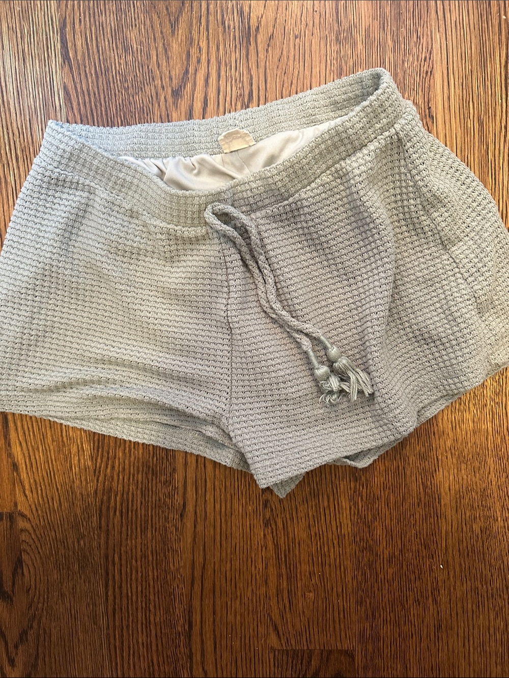 Surf Gypsy Waffle Knit Drawstring Shorts - Light Green